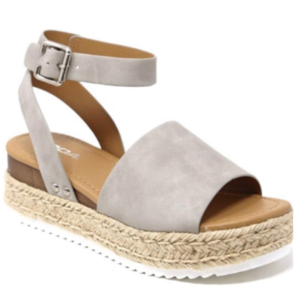 Soda Vegan Espadrille Platform Sandals / Dove Grey